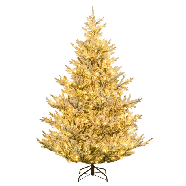 210 cm Artificial Christmas Tree with Lights & Snow