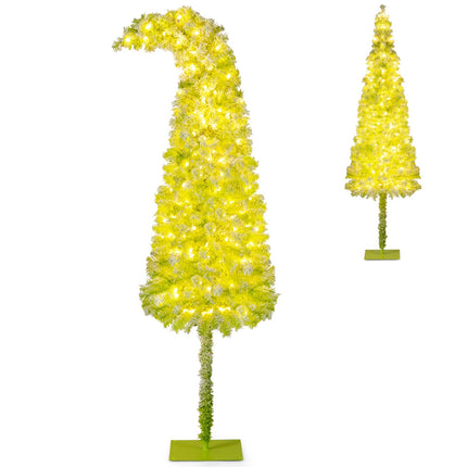 210 cm Artificial Christmas Tree with Lights and Snow