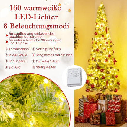 210 cm Artificial Christmas Tree with Lights and Snow