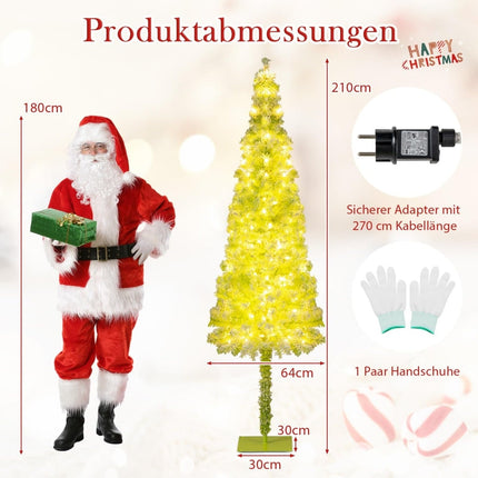 210 cm Artificial Christmas Tree with Lights and Snow
