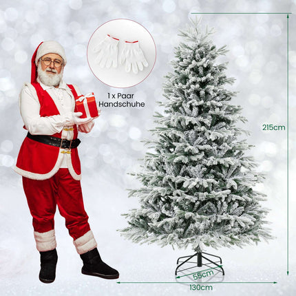210 cm Artificial Christmas Tree with Snow and 450 LEDs