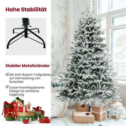 210 cm Artificial Christmas Tree with Snow and 450 LEDs