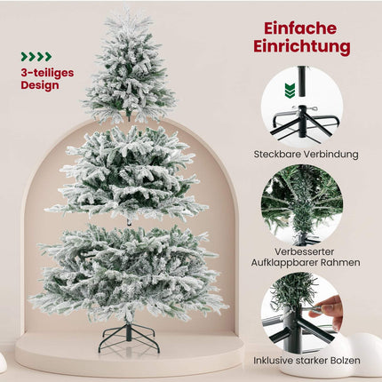 210 cm Artificial Christmas Tree with Snow and 450 LEDs