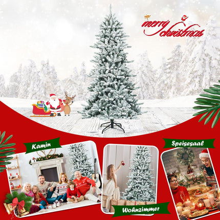 210 cm Artificial Snowy Christmas Tree with Pinecones