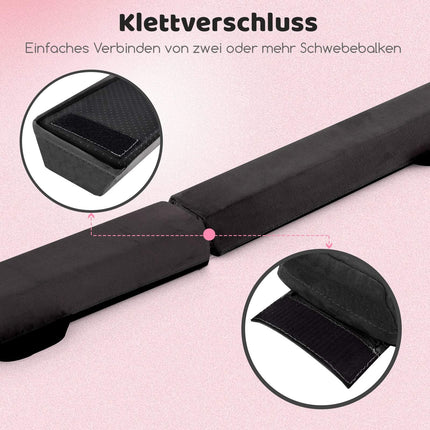 210 cm Folding Gymnastics Balance Beam, Non-Slip, Black