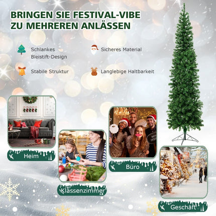 210 cm Half Christmas Tree with 150 LED Lights