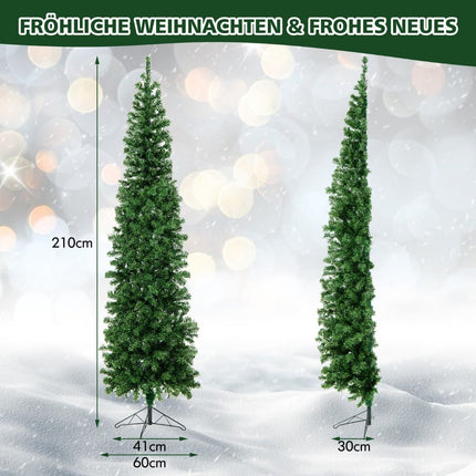 210 cm Half Christmas Tree with 150 LED Lights