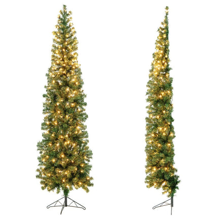 210 cm Half Christmas Tree with 150 LED Lights
