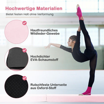 210 cm balance beam gymnastics beam foldable gymnastics beam non-slip balance beam up to 73 kg pink