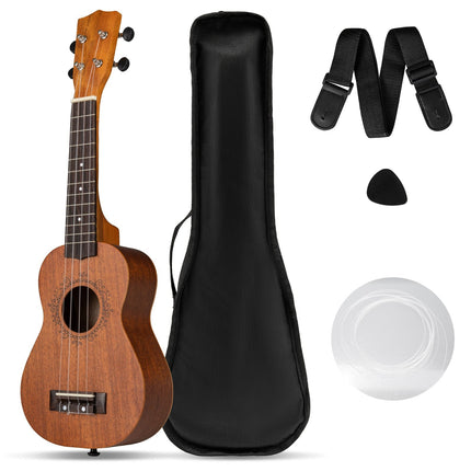 21-Inch Mahogany Ukulele Set with Bag & Accessories