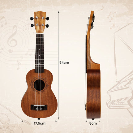 21-Inch Mahogany Ukulele Set with Bag & Accessories