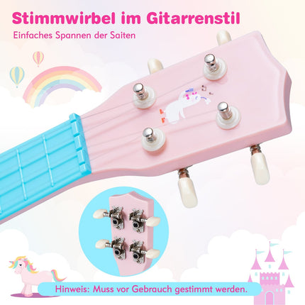 21-Inch Pink Ukulele for Kids, Nylon Strings, Beginner-Friendly