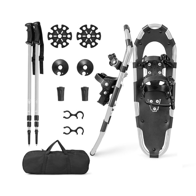21'' Snowshoes 4-in-1 Off-Road Snow Boots for Adults Teens & Kids Silver