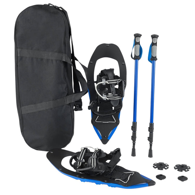 21" Snowshoes Set with Poles, Size 35-40, Blue