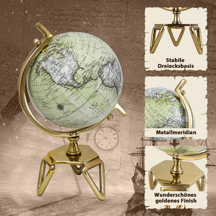 Ø 21 cm Antique globe with metal base Rotating student globe Geographic globe Ø 21 cm