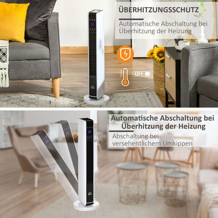 2200W electric fan heater, remote control, timer, oscillating