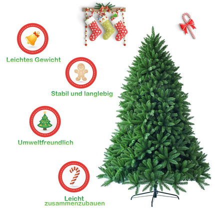 225 cm Artificial Christmas Tree, PVC Needles, Green