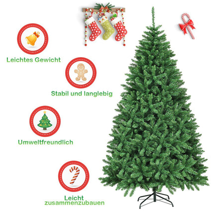 225 cm Artificial Christmas Tree with Metal Stand Artificial Tree Christmas Green