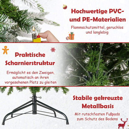 225 cm Pre-Lit Pencil Christmas Tree with Snow Flocked Branches