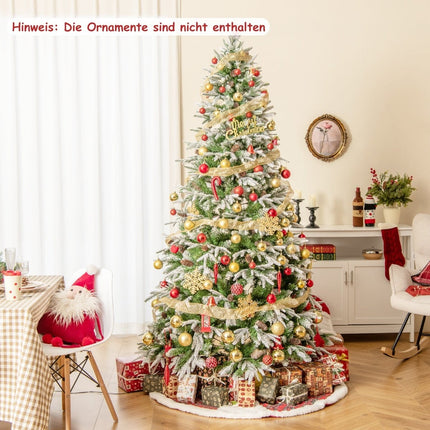 225 cm Pre-Lit Snowy Christmas Tree with LED Lights