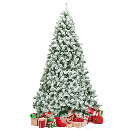 225 cm Snowy Artificial Christmas Tree with Metal Stand