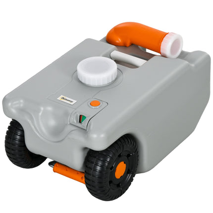Portable 22L Rolling Wastewater Tank with Handle, Grey