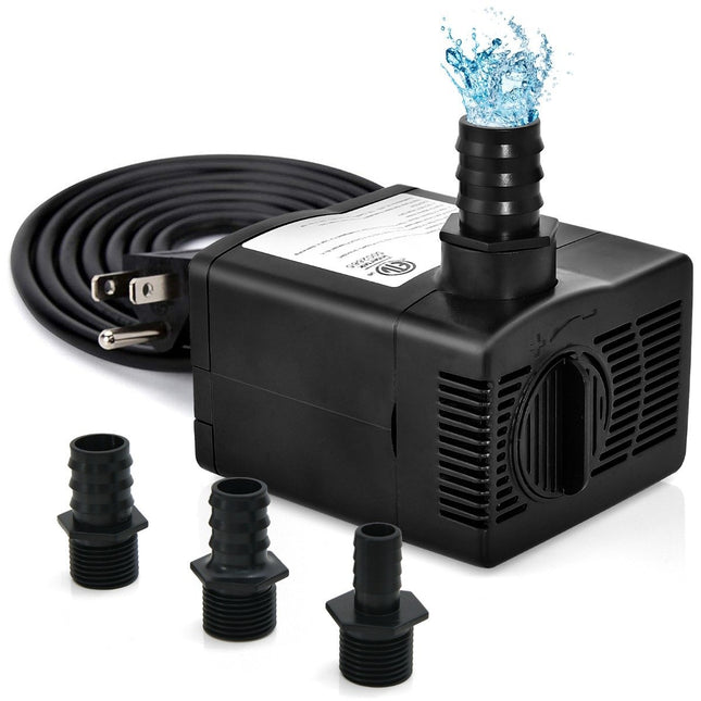 22 W mini aquarium pump with 2.2 m high stroke & 1.83 m power cable & 3 nozzles water pump 900 L/h