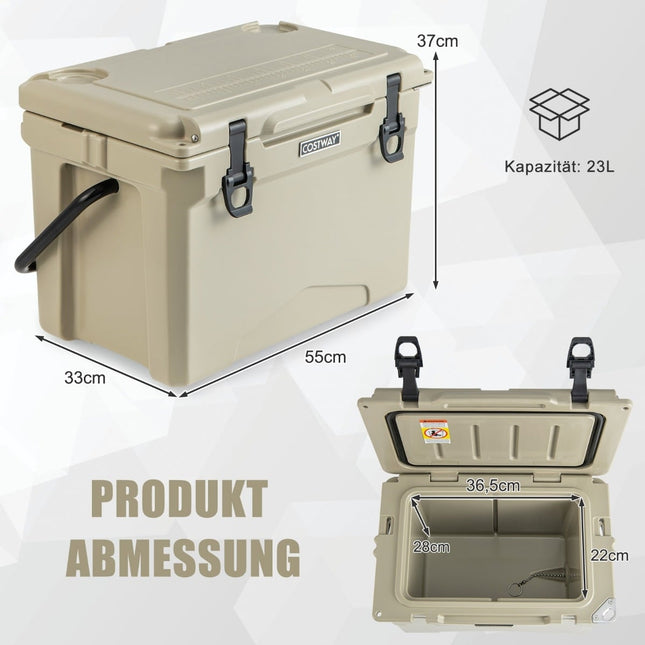 23L Portable Cooler with Bottle Opener & Handle