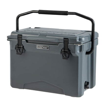23L Portable Cooler with Opener & Handle – Gray