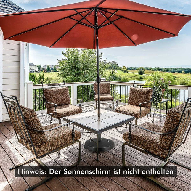 23 kg parasol stand with wheels and handles umbrella stand for umbrella poles of 38/48 mm Ø52 cm market umbrella stand