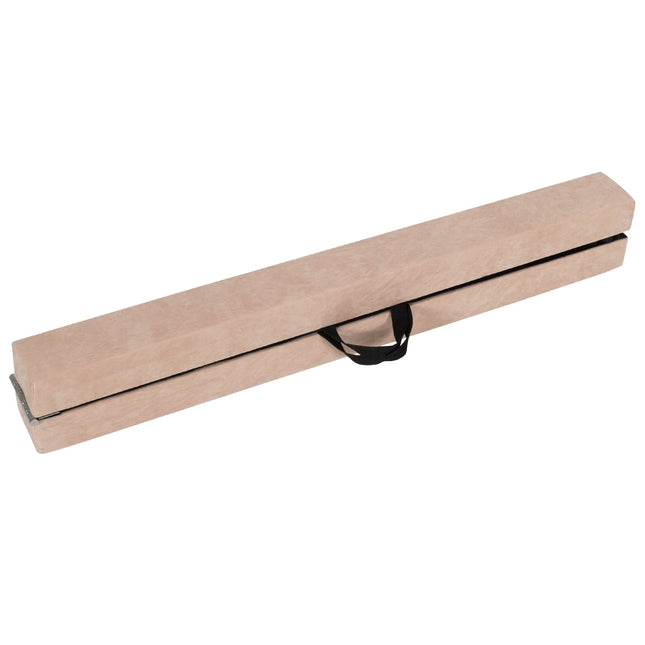 240 cm Folding Gymnastics Beam with Suede Cover, Brown