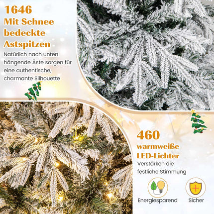 240 cm Snow-Flocked Artificial Christmas Tree, 460 LEDs