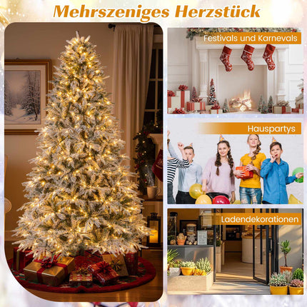 240 cm Snow-Flocked Artificial Christmas Tree, 460 LEDs