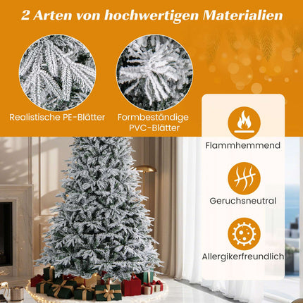 240 cm Snow-Flocked Artificial Christmas Tree, 460 LEDs