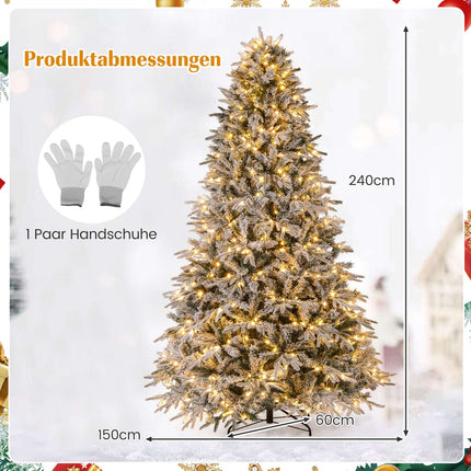 240 cm Snow-Flocked Artificial Christmas Tree, 460 LEDs