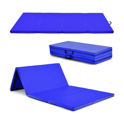 240 x 120 x 5 cm foldable gymnastics mat with Velcro fastener & 2 carrying handles blue