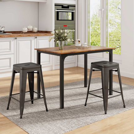 24-Inch Counter-Height Stackable Metal Bar Stools, Set of 4