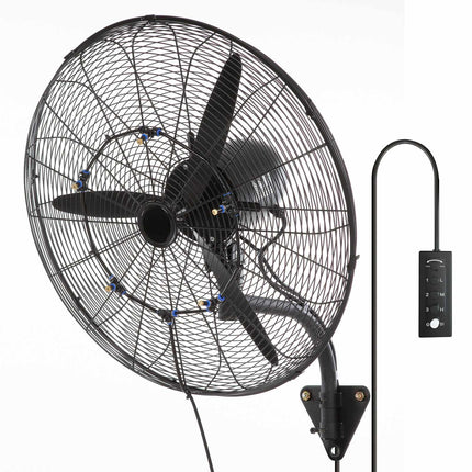 24-Inch Oscillating Wall Mist Fan, Waterproof, 7000 CFM