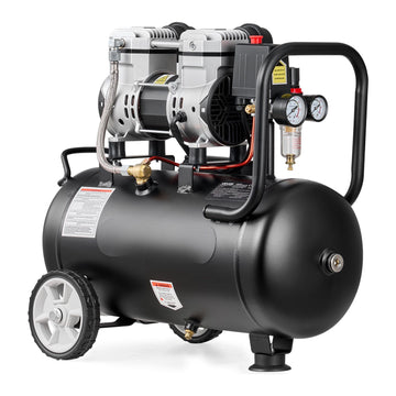 24L Oil-Free Air Compressor, 1.1kW, 8 Bar, Wheeled