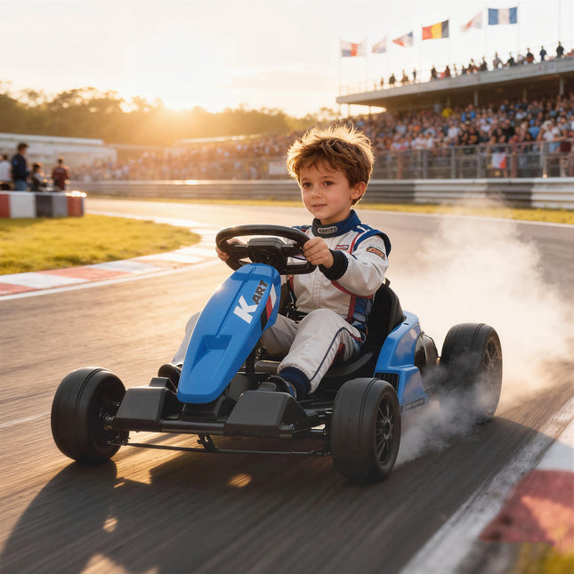 24V Electric Go-Kart, Drift Mode, Adjustable Seat, Ages 6-12