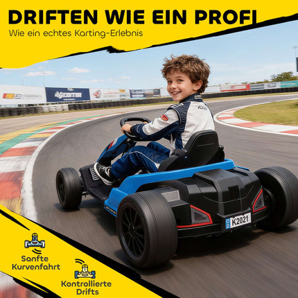 24V Electric Go-Kart, Drift Mode, Adjustable Seat, Ages 6-12