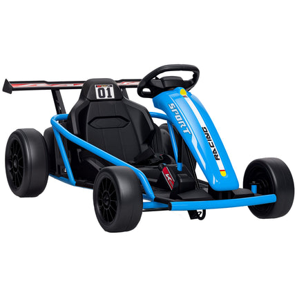 24V Electric Go-Kart for Drifting, Ages 8-12, Blue