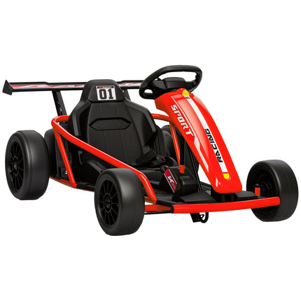 24V Electric Go-Kart for Drifting, Ages 8-12, Red