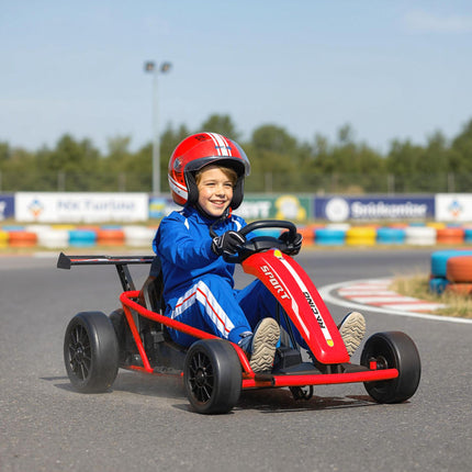 24V Electric Go-Kart for Drifting, Ages 8-12, Red