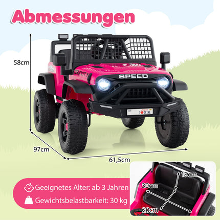 24V Electric Kids Car with Remote, Music, LED Lights