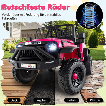 24V Electric Kids Car with Remote, Music, LED Lights