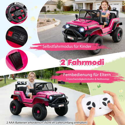 24V Electric Kids Car with Remote, Music, LED Lights