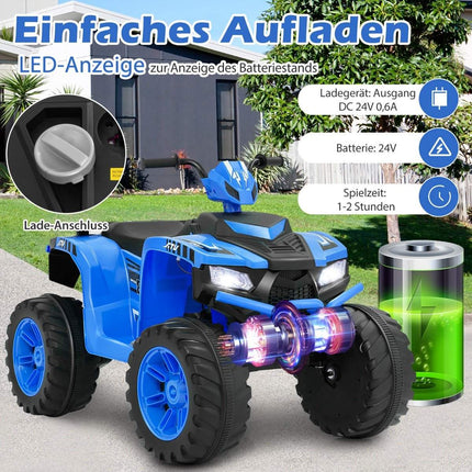 24V Electric Kids Quad Electric Quad with Wireless Connection Electric Quad Blue