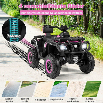 24V Kids ATV, 2-Seater Electric Quad with 4 Motors