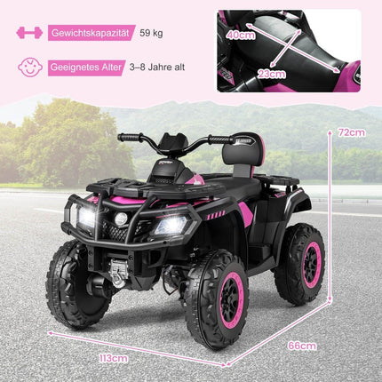24V Kids ATV, 2-Seater Electric Quad with 4 Motors